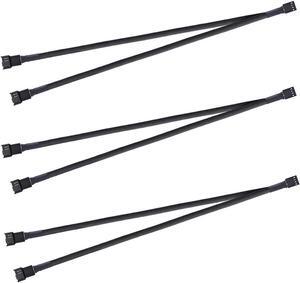 3 Way 4 Pin PWM Fan Splitter,Adapter Cable Sleeved Braided Y Splitter PC 4 Pin Fan Extension Power Cable Fan Header SplitterConverter for Computer ATX Case Cooling Fan Cable(1to2-3p)