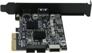 PCIE to USB 3.2 Gen 2 Expansion Adapter Card 10Gbps, PCI-e Express to USB A and USB C Controller Card with Internal Type-E and 19/20pin Header for Front Panel Mount