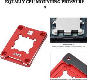 AM5 CPU Secure Frame,CPU Anti-Bend Fixing Frame, CPU Correction Retainer, AM5 Aluminum Alloy Fixing Bracket, CPU Optical Fit Adhesive Adhesive Mounter, CPU Cooler Standard,Red