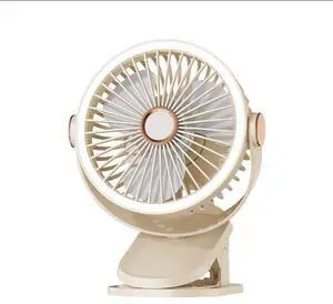 New clip light fan for dormitories, ultra-quiet charging, bedroom and office, strong wind force, wall-mounted countertop circulating fan