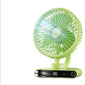 Shaking head desktop mini fan F5 digital display silent office usb charging fan Small dormitory student bed home