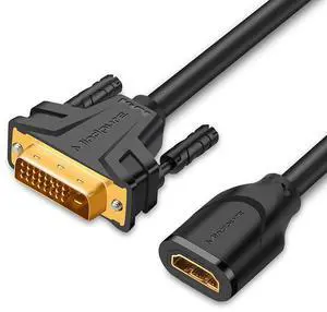 Luxun AD028 DVI to HDMI Female adapter Cable, pure copper, three-layer shielded, 1080P dvi to hdmi
