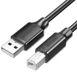 usb2.0 printer data cable, pure copper 4-core with shielding, enhanced power supply transmission, 2 amperes, square port printing cable, 3 meters