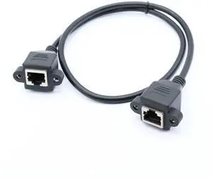 Super Category 5 network cable extension cable, female to female tape, ear, screw hole, rj45 dual female head network extension cable, all copper