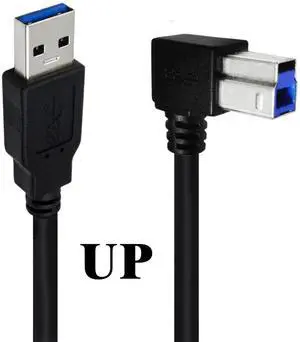 USB3.0 A to B male left elbow print line USB3.0 AM-BM up, down, left and right elbow print lines