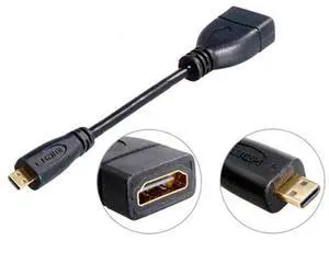 micro hdmi to HDMI Female HD Adapter cable, HDMI female to micro Male Cable Extension Cable 1.4 version HD