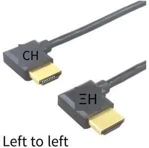 hdmi elbow cable, hdmi left bend to right bend elbow cable, double bend hdmi cable, 90-degree elbow high-definition cable supported
