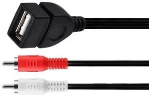 USB female to 2RCA male cable, USB 2.0 to 2RCA USB female to 2RCA AV audio and video cable