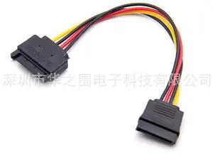 Factory direct sales sata male-to-female extension cable, SATA 15P male-to-female serial port hard disk power extension cable, all copper