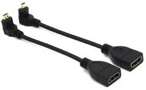 90-degree elbow micro hdmi to hdmi female high-definition adapter cable for tablet computer micro hdmi to HDMI cable