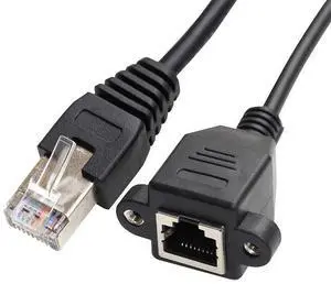 cat6e network extension cable, Super Category 5 and 6 rj45 male and female tape ear screw hole wire, can fix cat5e network cable