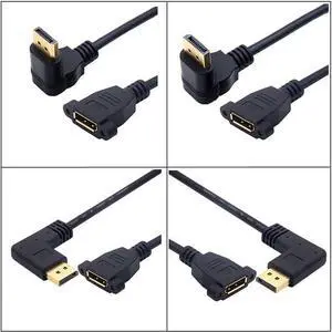 DP male-to-female extension cable with ears that can fix the computer monitor display port. Male-to-female high-definition cable