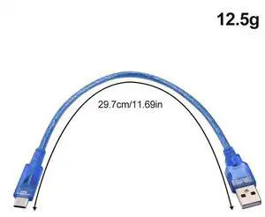 Transparent blue type-c data cable, transparent charging cable, USB-to-Type-C data cable, 30cm mobile phone connection cable