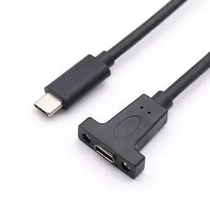 type-c male-to-female extension cable with ear screw hole charging cable usb3.1 male-to-female extension data cable