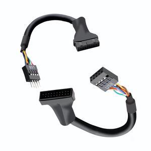 Motherboard 9-pin female to 20-pin male pin busbar, chassis adapter cable, usb2.0 to usb3.0 data cable