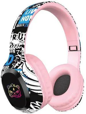 Cross-border P95 foreign trade wireless over-ear headphones support telescopic card, bestseller Graffiti Bluetooth music headphones 5.3