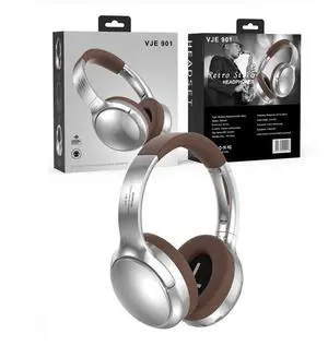 VJE901 Retro metal over-ear Bluetooth headphones, sports wireless mobile phone call noise-cancelling headphones, private model cross-border