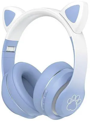 Wholesale private molds of cross-border bestseller SN36M over-ear Bluetooth headphones with wireless light-emitting gradient cat ear bands and FM headsets