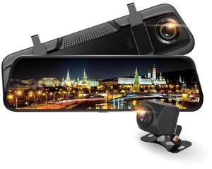 2K high-definition infrared night vision streaming media dashcam, full-screen parking monitoring, rearview mirror dashcam, hisilicon 10-inch 2K+WIFI interconnection