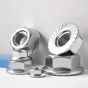 150pcs 304 stainless steel serrated hexagonal flange nuts flange metric hexagonal lock nut set