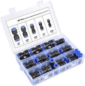 40 pieces of straight-through quick pneumatic joint accessories 5/32 1/4 5/16 3/8 1/2 inch cross-border combination assembly