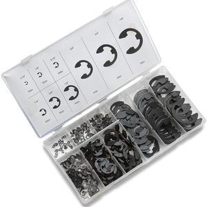 The retaining ring combination set of 300 pieces in multiple specifications and sizes, with heat-treated external fixed clamps of high-carbon steel rings