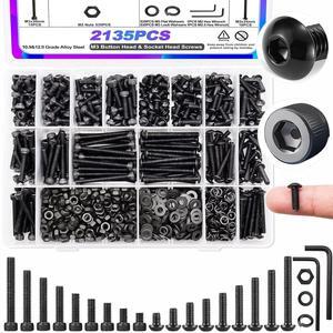 2,135 M3 screw, bolt, washer and nut kits, hexagonal 12.9 grade socket buttons and 10.9 grade caps