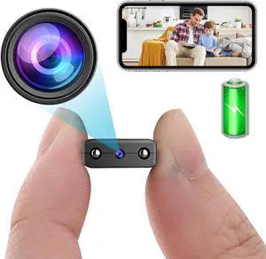Smallest Wireless WiFi Battery Camera,HD1080P Security Camera,Portable Surveillance Camera with Video Recording Live Feed Night Vision,Motion Detection,Cloud Storage for Security with iOS Android APP