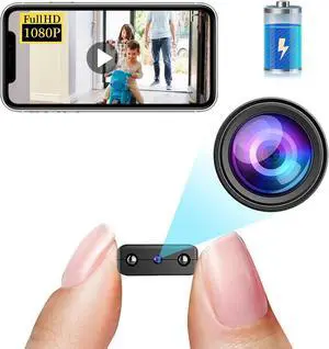 Smallest Wireless Wifi Battery Camera,HD1080P Portable Security Camera with Video Recording Live Feed,Baby Monitor With Night Vision,Motion Detection,Remote Viewing for Security with iOS Android APP