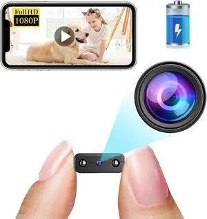 Smallest Wireless Wifi Battery Camera,HD1080P Mini Security Camera with Video Recording Live Feed,Baby Monitor Cam With Night Vision,Motion Detection,Remote Viewing for Security with iOS Android APP