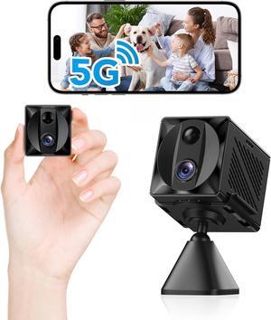 5G WiFi Hidden Spy Camera - 4K HD Indoor Security Cam, AI Motion Detection, 100-Day Battery, Night Vision, Wireless Mini Cameras for Home/Baby/Pet