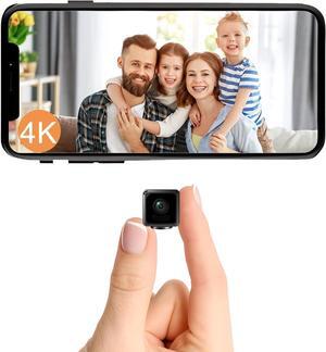 Mini Camera, 4K WiFi Wireless Camera Micro Portable Nanny Cam with Motion Detection, Cloud & SD Storage, Night Vision, Smart HD Tiny Security Cameras for Home Pet Baby Office Indoor Outdoor