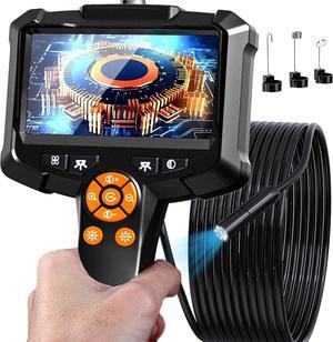 Endoscope Camera with Light, 1080P HD Borescope with 8 Adjustable Lights, 4.3" Endoscope with 16.4ft Semi-Rigid Snake Camera, IP67 Waterproof Borescopes-Father's Day Gift&Cool Gadgets for Men
