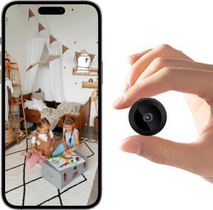 Mini Hidden Camera Wireless - 2025 Upgraded HD WiFi Cameras for Home, Small Cameras with Motion Detection, Nanny Cam Hidden Camera for Pet, Baby, Cloud & SD Card, Night Vision, App Control (Dark)