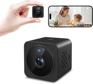 Hidden Camera 1080P HD WiFi Camera - Mini Nanny Cam with Night Vision & Motion Detection - Indoor/Outdoor Wireless Security Cam for Home, Car, Baby & Pet Monitoring(Black)
