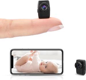 Mini Camera Wireless with 1080P Small Surveillance Cameras Back Clip Wearable Video Recorder with IR Night Vision Little Body Cam for Indoor Home Security -No Built-in Battery