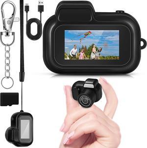 Mini Keychain Camera 1080p Small Nostalgia Retro Camera 100 Mins Battery Life Portable Micro Video Camcorder for Photo Video Travel Study Recording(16gb)