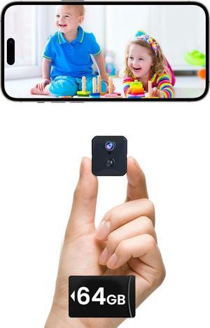 Spy Camera, 2K Mini Camera with SD Card, Wireless Video Recorder with Cloud & SD Storage, 100-Day Standby Time Nanny Cam, Cam for Home Security AI Motion Detection, Auto Night Vision