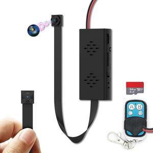 Full 4K HD Mini Security Camera, DIY Module Tiny Wireless Remote Control Small Nanny Cam with Free 64G SD Card, Smart Home Surveillance Equipment for Security(No Need Wi-Fi)