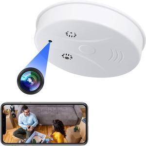 Hidden Camera Smoke Detector HD 1080P Wireless WiFi Cam Video Mini Cam with Night Vision and Motion Detection & Loop Recording Indoor Cam for Home Office(No Sound)
