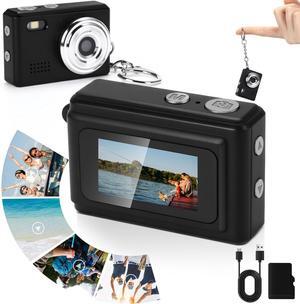 Mini Digital Camera Keychain 1080p Small Portable Photo Video Camera 100 Mins Battery Life Micro Camcorder Recorder for Travel Study Recording(Black)