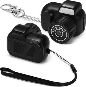 Mini Keychain Camera 1080p Mini Photo Video Camera Retro Portable Micro Video Camcorder with 100 Mins Long Battery Life for Travel Study Recording (No Memory Card)