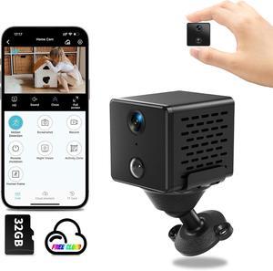 WiFi Mini Camera | Hidden Spy Camera | Free Cloud Storage & 32G SD Card, 2024 4K HD Smallest Cam, 150 Days Standby Time, Surveillance Wireless Camera with AI Motion Detection, Auto Night Vision