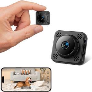 Mini Camera, 4K HD WiFi Nanny Cam - Surveillance WiFi Camera with 1-Year Cloud Storage, Motion Detection & Night Vision, No WiFi Needed Camera with Magnetic Mount for Pet/Baby/Nanny