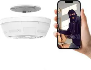 Smoke Detector Camera - Security Indoor Camera Mini 200 Days Standby 1080P WiFi HD Night Vision PIR Motion Detection Wireless Small Nanny Cam