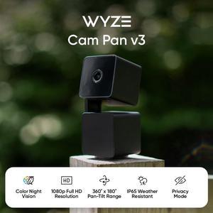 Indoor/Outdoor IP65 1080P 360° Pan/Tilt/Zoom Wi-Fi Smart Home Security Camera with Motion Tracking for Baby & Pet, Color Night Vision, Works with Alexa & Google Assistant, Black