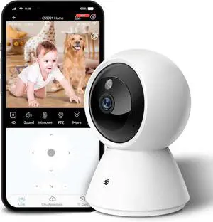 2K HD Security Camera Indoor, 5G & 2.4G WiFi Camera, Pan/Tilt Pet Camera with Motion Detection, Night Vision, 2-Way Talk, Home Cam Compatible with Alexa