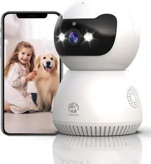 2K 5G Security Camera Indoor 360 PTZ Camera 5G/2.4G Dual WiFi for Baby Pet Home Smart Surveilalnce Motion Detect Alert Fast Playback 2 Way Audio Color Night Auto Tracking SD Card/Cloud Storage