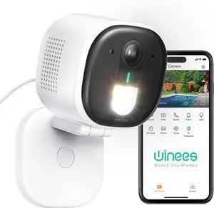 Security Cameras Outdoor, Wired 2K Wi-Fi Cameras for Home Security, 2.4G Indoor Camera, Human/Pet AI Detection, Color Night Vision, 2-Way Audio, Support Cloud/128G SD Card Storage