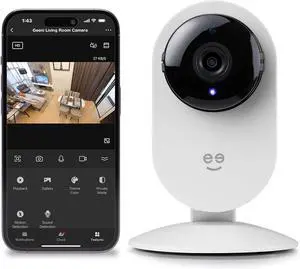 Indoor Security Camera - 1080p HD Video, 2-Way Audio, Motion Alerts, WiFi Compatible with Alexa & Google Home, White